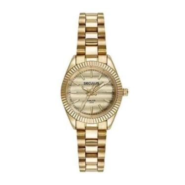 Imagem de Relógio Seculus Catraca Dourado Feminino 77245LPSVDA1-Feminino