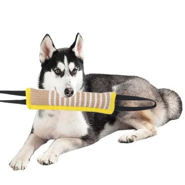 Imagem de Brinquedo Interativo de Linho para Treinamento de Filhotes, Equipamento de Treinamento para Cachorros Pequenos e Médios, Busca Interativa (Alça Refletiva Borda Amarela)