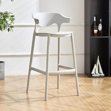 Imagem de Bancos de bar modernos, bancos de bar com encosto, elevador giratório ajustável a gás, banco de couro para café da manhã, balcão, cozinha e casa, G, 49 * 48 * 75 * 99 cm