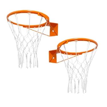 Imagem de Par Aro De Basquete Oficial Reforçado Com Rede E Presilhas