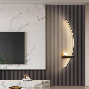 Imagem de Luminária de parede LED moderna arandela de metal linear montada na parede Lâmpada de parede LED para interior Iluminação de arandela circular para sala de estar, varanda, corredor, cabeceir