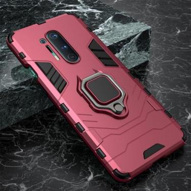 Imagem de Capa armadura à prova de choque para oneplus 8 pro suporte anel de carro capa traseira magnética para oneplus 8 pro 7 pro 6t 7t pro 7t, vermelho, para oneplus 7 pro