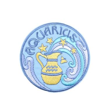 Imagem de Ruoming 1 Patches circulares de aquário (8 cm), aplique de aquário para constelação ou costura (Aquário)