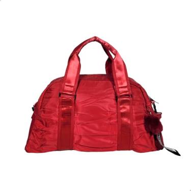 Imagem de Bolsa de Viagem Esportiva, Bolsa de Gin�stica Feminina com Al�a de Ombro, Mala de Treino Cruzada (Vermelho Escuro)