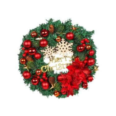 Imagem de oshhni Guirlanda de Natal Guirlanda de Porta da Frente Decoração de Natal Presente de Natal Decorado com Enfeites de Bola para Sala de Estar Janela do Hotel