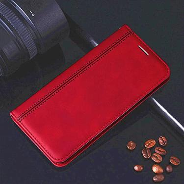 Imagem de Capa para telefone retrô Capa flip de couro para Huawei 7A 7C 7S 8X 8A 8S 9A 9C 9S 10i 9 10 20S 9X 10X Lite 20, vermelho, For Honor 8S (8S Prime)