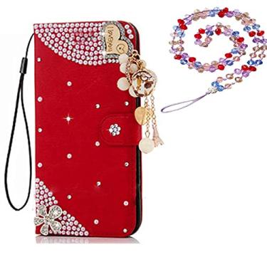 Imagem de Capa para Xiaomi Poco X4 Pro 5G, carteira de couro brilhante, capa protetora para celular e alça de pescoço [suporte] [compartimentos para cartões] [fecho magnético] para Xiaomi Poco X4 Pro 5G capa de