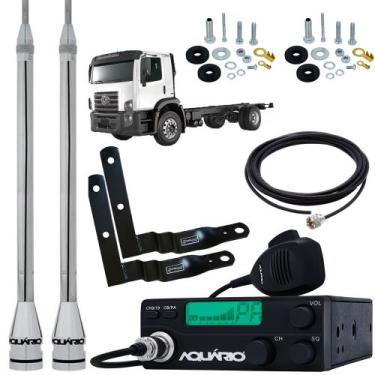 Imagem de Rádio Móvel Px 40 Canais Rp-40 Antena Inox 2,70 Metros Alongador 60cm 