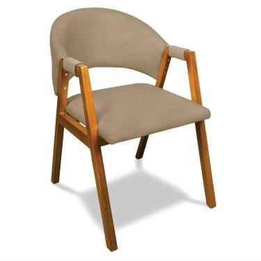 Imagem de Cadeira Sala de Jantar Em Madeira Yara Suede D03 - D`Rossi