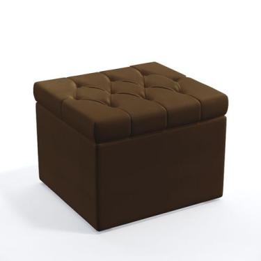 Imagem de Puff Decorativo Quasar Com Capitonê Para Sala de Estar Sued Marrom Ara