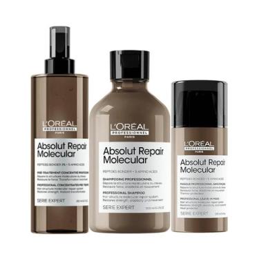 Imagem de Kit Absolut Repair Molecular Shampoo 300ml, Pré-Shampoo e Leave-in 100