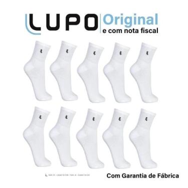 Imagem de 6 pares meias lupo cano médio algodão au walk sport 63245, Branco, M