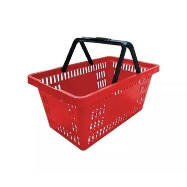 Imagem de KIT 2 Cestas Para Compras Reforçada Cestinha de Mercado e Loja 16Lts -