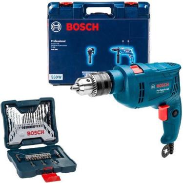 Imagem de Furadeira Impacto Bosch 13mm Gsb 550 Re Kit 33 Peças 220v, 220V