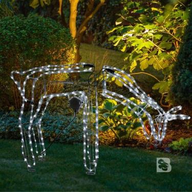 Imagem de Armação Rena Fêmea Com Movimento Led Enfeite Decoração Natal Linda par