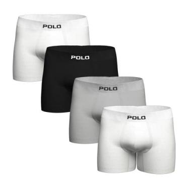 Imagem de Kit Com 4 Cuecas Boxer Polo 781 Algodão Sem Costura Sortida - POLO STA