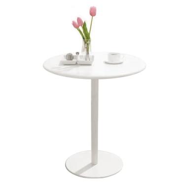 Imagem de Mesa de bistrô, mesa de bar redonda, mesa de bar alta, mesa de jantar lateral para sofá, mesa de café da manhã com mesa de metal e base estável, para cozinha, sala de estar, apartamento
