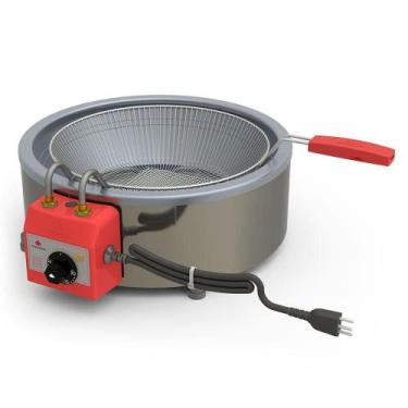 Imagem de Tacho Fritador Elétrico Progás Aço Inox Escovado com Cesto 7 Litros 12