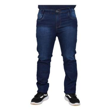 Imagem de Calça Jeans Stretch Lycra Masculina Slim Plus 100% Algodão Premium - G