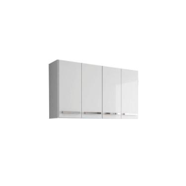 Imagem de Armario Aereo De Parede 4 Portas Georgia Branco Casa Mobilia - Casa Mo