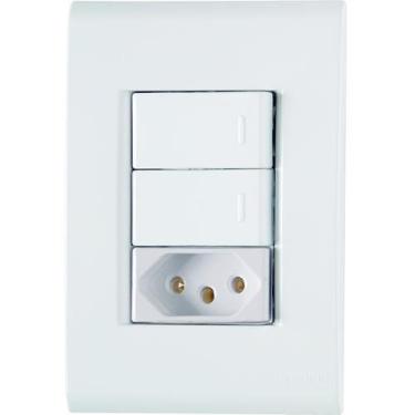 Imagem de Cj Interruptor Duplo Paralelo + Tomada 20A Branco 4X2 - Tramontina Liz