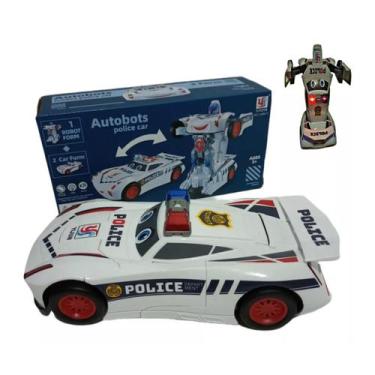Imagem de Carrinho Policia Relâmpago Mcqueen Carros Vira Robô Som Led - M.Future
