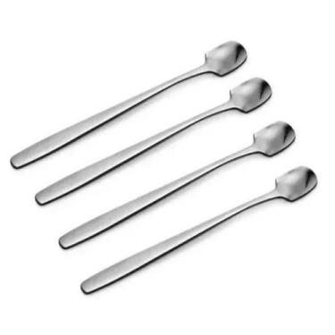 Imagem de Kit 4 Colheres Para Cafe Mexedor De Inox 15cm - Decora