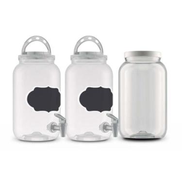 Imagem de Kit lavanderia 2 dispenser 3,6l + porta sabao 3,6l branco - Bandeirant