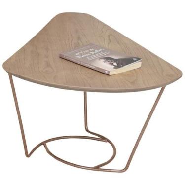 Imagem de Mesa De Centro Gota Madeira Amendoa Base Metal Cobre Nacc - Nacional M