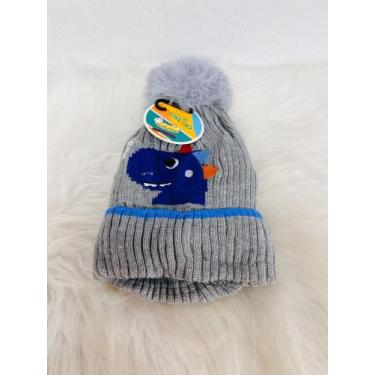 Imagem de Gorro Touca Dinossauro Forrado Infantil (2 ao 7 anos) Menino Para Frio