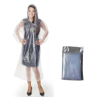 Imagem de Capa de Chuva Descartável Plástico Transparente Com Capuz - Ami