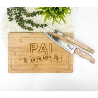 Imagem de Kit para Churrasco em Bambu 3 Pçs Pai Eu Te Amo - Welf