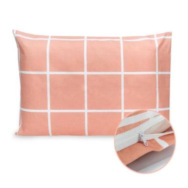 Imagem de 1 Fronha Avulsa Estampada 70x50cm C/ Zíper 400 Fios Toque Acetinado Pe
