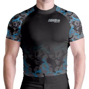 Imagem de Rash Guard Camuflada Black Mc Atlética Esportes, Azul, GG