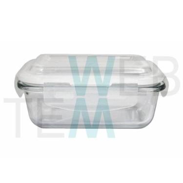 Imagem de Pote Hermético Marmita de Vidro Retangular 640ml Tampa BPA Free: Organ