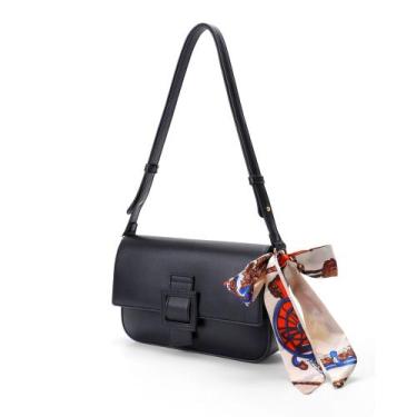 Imagem de Bolsa Transversal de Couro Pequena com Laço Feminina Original Casual P