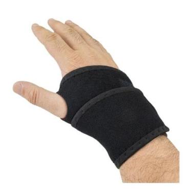 Imagem de Munhequeira Ajustável Neoprene Preto Ortopédico Fitness R43 - Fanático