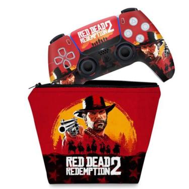 Imagem de Capa Case e Skin Compatível PS5 Controle - Red Dead Redemption 2 - Pop