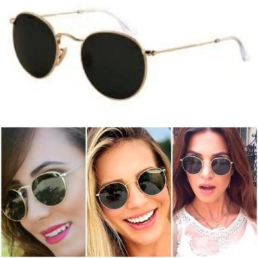 Imagem de Óculos De Sol Round John Lennon 3447 Masculino Feminino Dourado Preto 