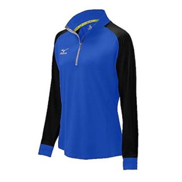 Imagem de Jaqueta feminina Mizuno Elite 9 Prime 1/2 com zíper, azul-royal/preto, médio