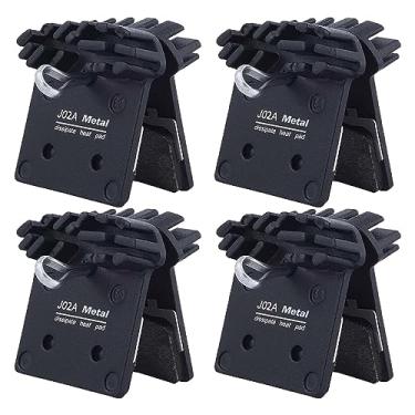 Imagem de 4 pares de pastilhas de freio a disco de metal J02A com aleta de resfriamento, compatíveis com XTR M9000/DEORE XT M8100/DEORE XT M8000/DEORE XT M780/SLX M7100/SLX M7000/SLX M670/SLX M660/DEORE