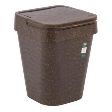 Imagem de Lixeira De Banheiro Marrom - 5 Litros - Tampa Basculante - OU, Marrom