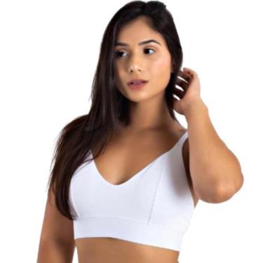 Imagem de Sutiã Sem Bojo Feminino Reforçado Lingerie Frente Única Sustentação Bá