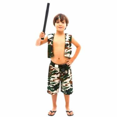 Imagem de Fantasia Soldado Militar Masculino Infantil - Jade Fashion, M
