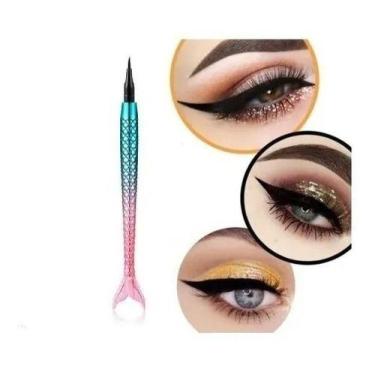 Imagem de Caneta Delineador Sereia Preto Beautiful Olho De Gatinho - OEM, Azul-t
