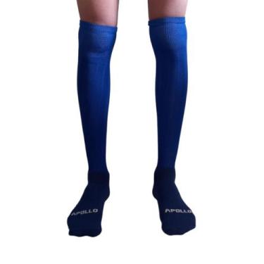 Imagem de Kit 03 Pares Meião Futsal Futebol Profissional Adulto Cano Alto Longo 