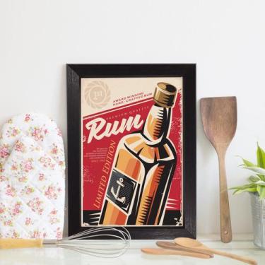 Imagem de Quadro Decorativo Bebida Vintage Rum 22x32cm Moldura Preta - Quartinho
