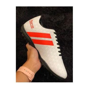 Imagem de Chuteira Society Braqueada(Costurada) Tênis - Marra Calcados, Branco, 