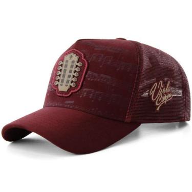 Imagem de Boné Sacudido's Viola Caipira - Suede Vinho - Sacudidos