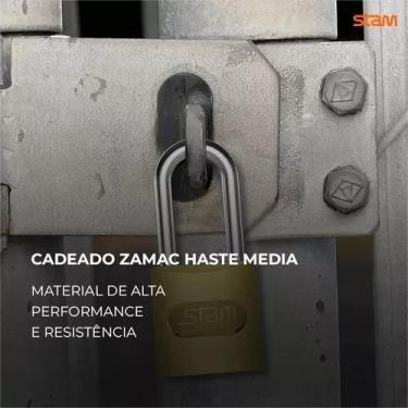 Imagem de Kit 6 Cadeado Stam Original 20 25 30 35 40 45 e 50mm 60mm 70mm Linha C